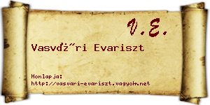 Vasvári Evariszt névjegykártya